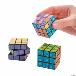 New ✔️ Bright Printed Mini Puzzle Cubes - 12 Pc. 😍