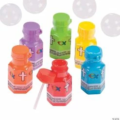 Outlet 🎁 Hexagon Religious Mini Bubble Bottles - 48 Pc. 🔔 -Easter Toys Store hexagon religious mini bubble bottles 48 pc 36 1091 a02