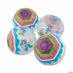 Cheapest 🎁 Inflatable 11" Easter Confetti Medium Beach Balls - 12 Pc. ✔️