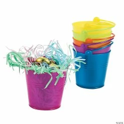 Wholesale 👍 Mini Colored Favor Pails - 12 Pc. 😀 -Easter Toys Store mini colored favor pails 12 pc 12 308 a02