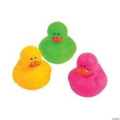 Coupon 👏 Mini Neon Rubber Ducks - 24 Pc. 🔔