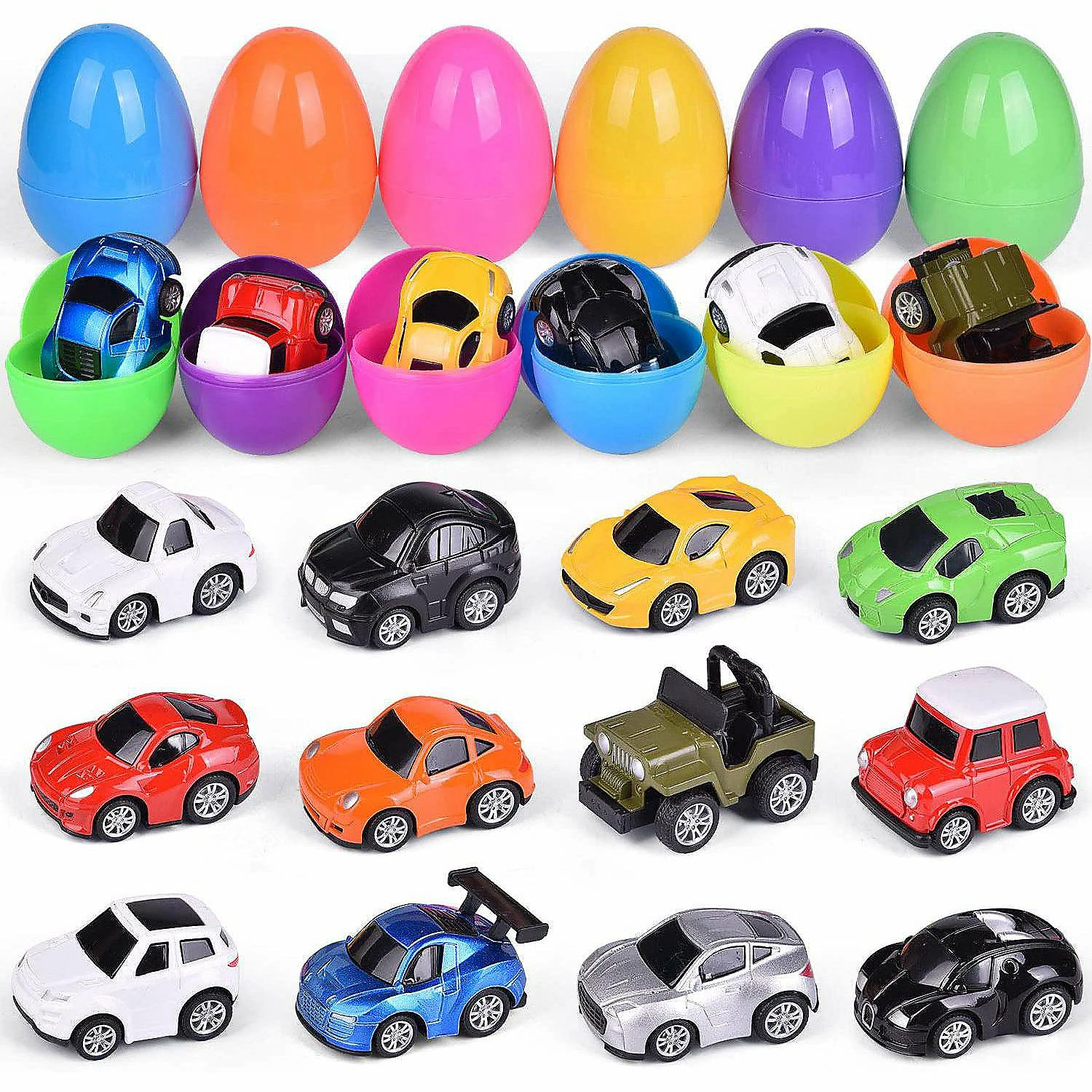 Discount 👏 PopFun-12 PCs Easter Eggs Prefilled with Diecast Cars 🌟 4 Discount 👏 PopFun-12 PCs Easter Eggs Prefilled with Diecast Cars 🌟 - Image 2