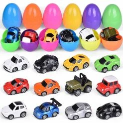Discount 👏 PopFun-12 PCs Easter Eggs Prefilled with Diecast Cars 🌟