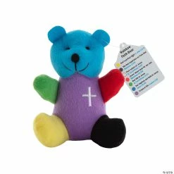 Cheap 🥰 Religious Rainbow-Colored Stuffed Bears - 12 Pc. 🥰