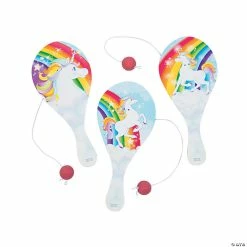 Budget ⭐ Unicorn Paddleball Games - 12 Pc. 💯